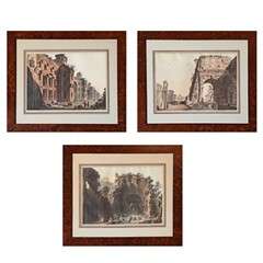 A Set of Three Engravings of Scenes in Rome