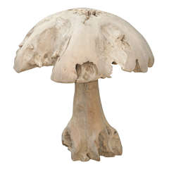 1970s Carved Wood Mushroom