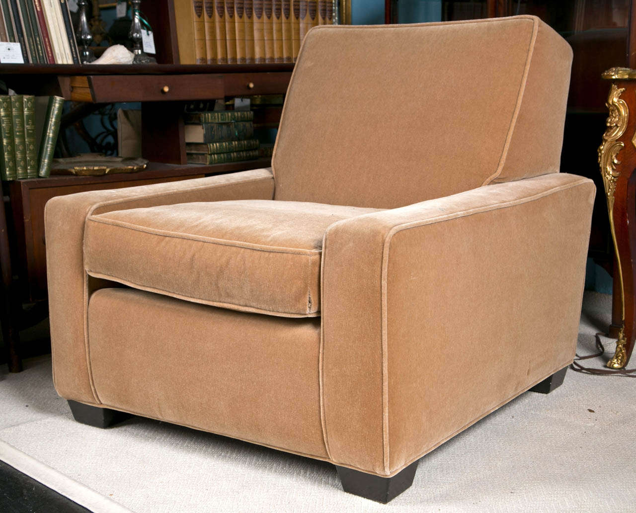 American Art Deco Style Mohair Club Chair For Sale