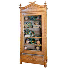 19th Century French Faux Bamboo Bookcase