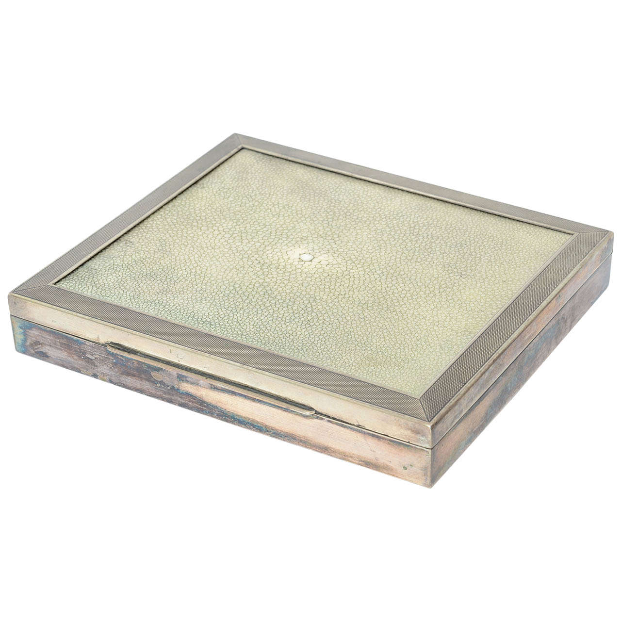 Shagreen and Silver Plated Box