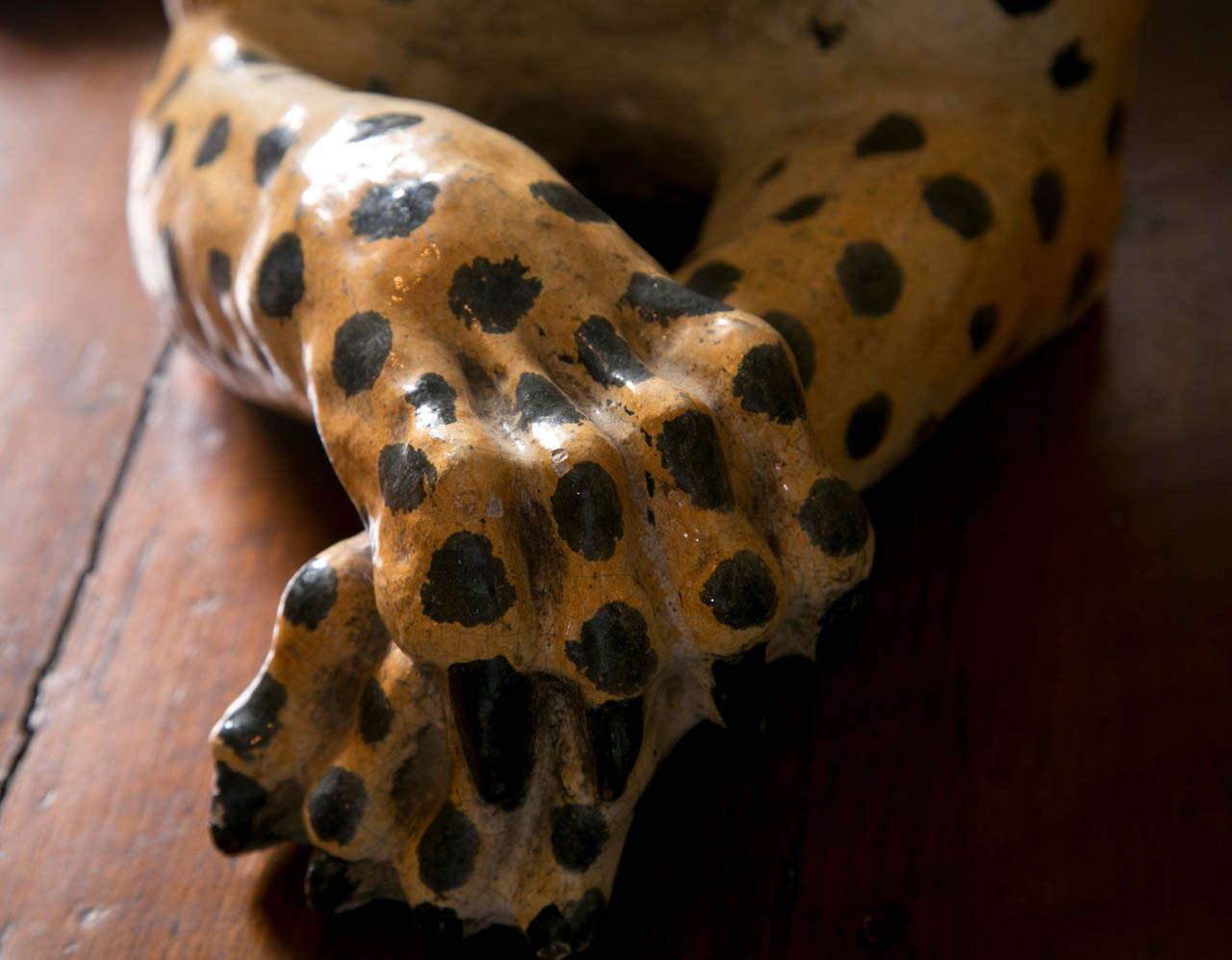 19th Century Large Ceramic Leopard For Sale