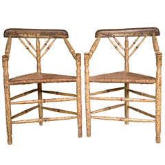 Pair of Northern European Triangle Form Chairs