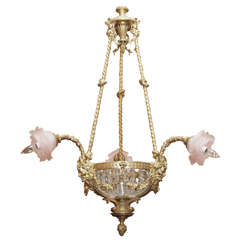 Antique French Belle Epoche Ormolu and Crystal Chandelier circa 1880-1890