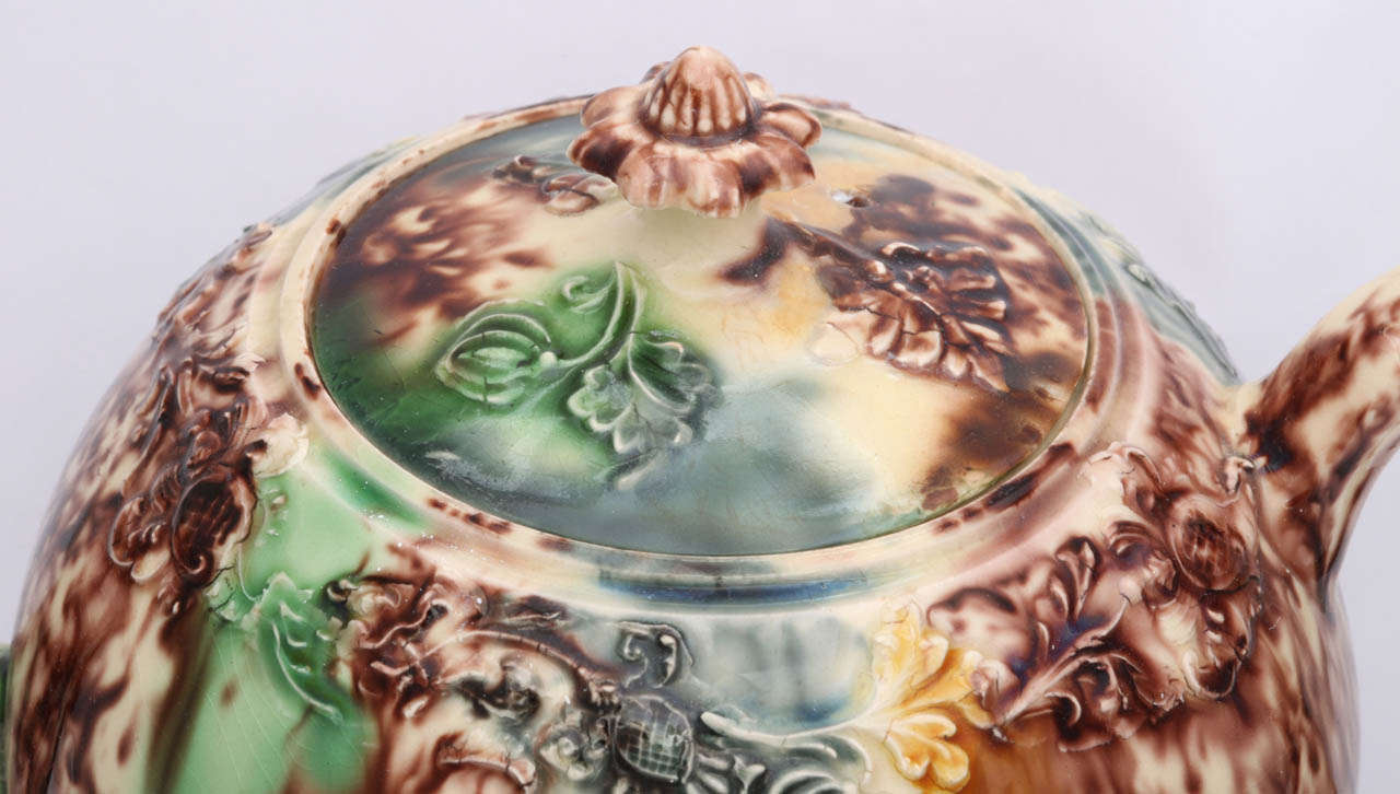 A Rare Unmarked William Greatbatch Tortoise Glaze  PotteryTeapot 1