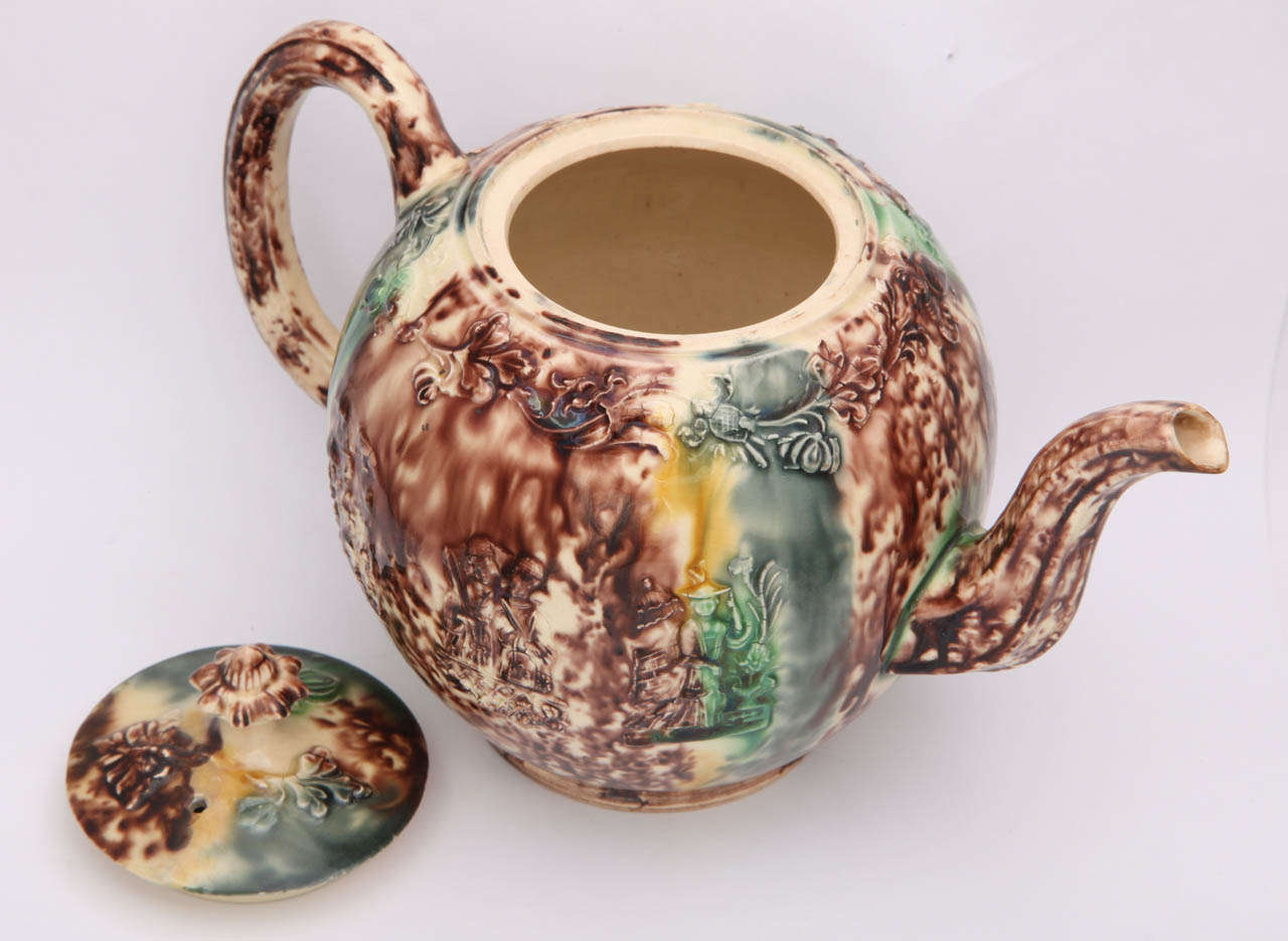 A Rare Unmarked William Greatbatch Tortoise Glaze  PotteryTeapot 5
