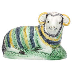 Rare Prattware Figure of a Ram