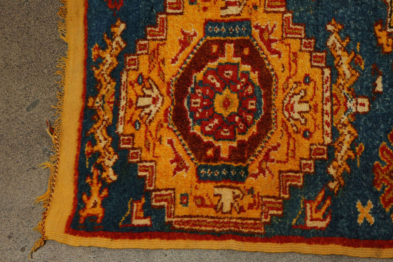 Hand-Woven Moroccan Tribal North African Rug