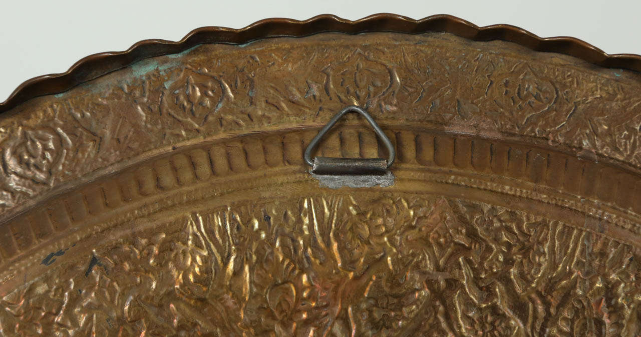 Antique Persian Brass Tray Side Table 2