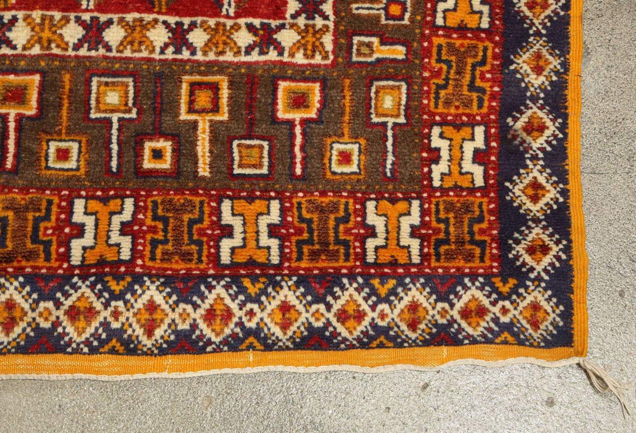 Hand-Woven 1960s Moroccan Vintage Tribal African Rug For Sale