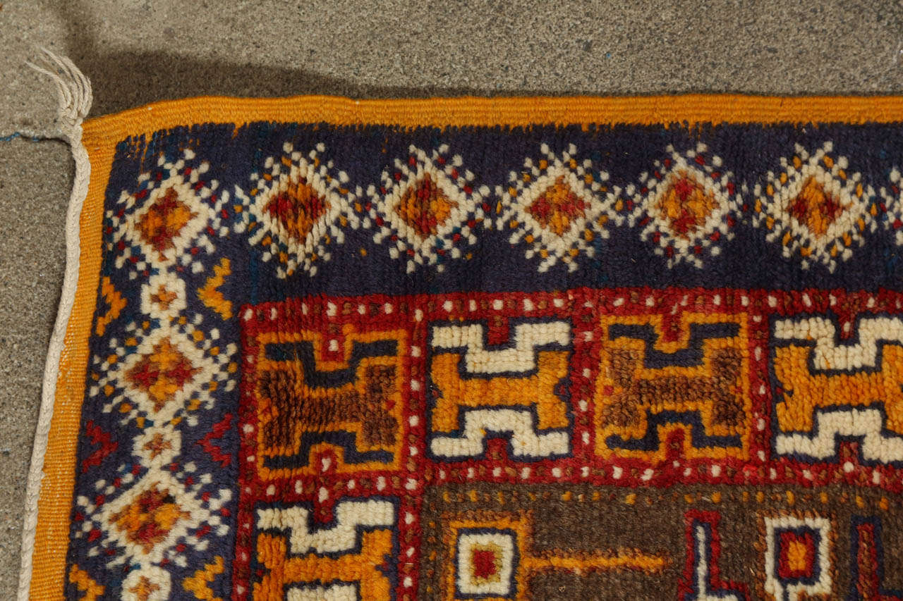 Mid-20th Century 1960s Moroccan Vintage Tribal African Rug For Sale