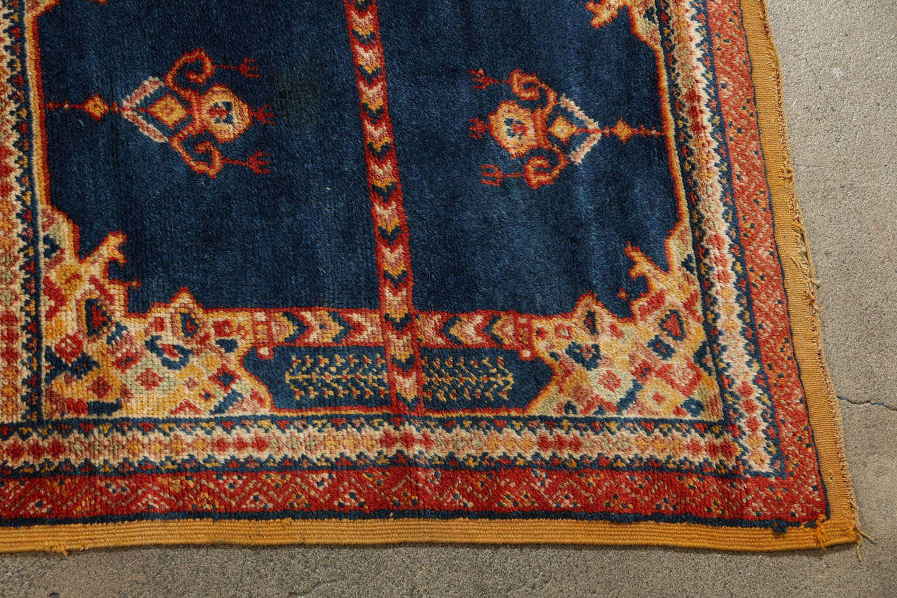 Hand-Woven 1960s Vintage Moroccan Tribal African Rug For Sale