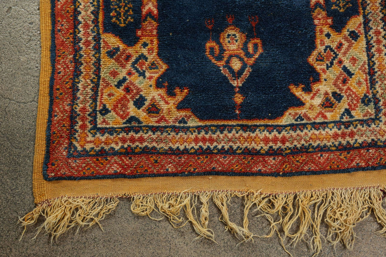 Mid-20th Century 1960s Vintage Moroccan Tribal African Rug For Sale