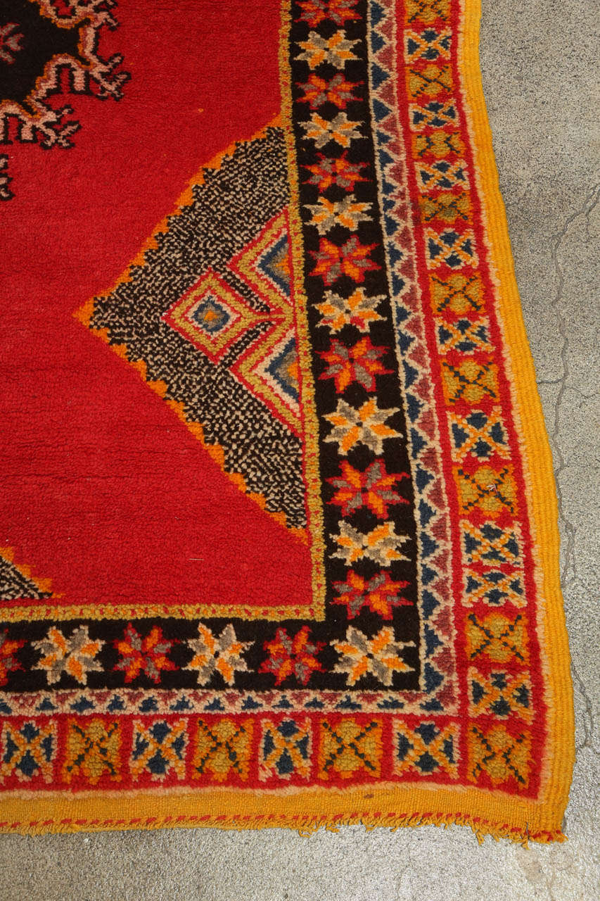 Wool Vintage Tribal African Rug, Morocco For Sale