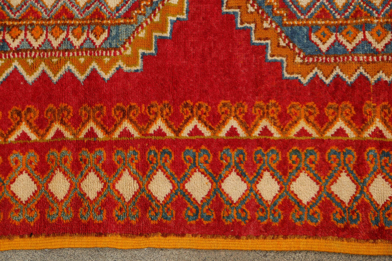 Tribal 1960s Vintage Moroccan Orange Berber Rug For Sale