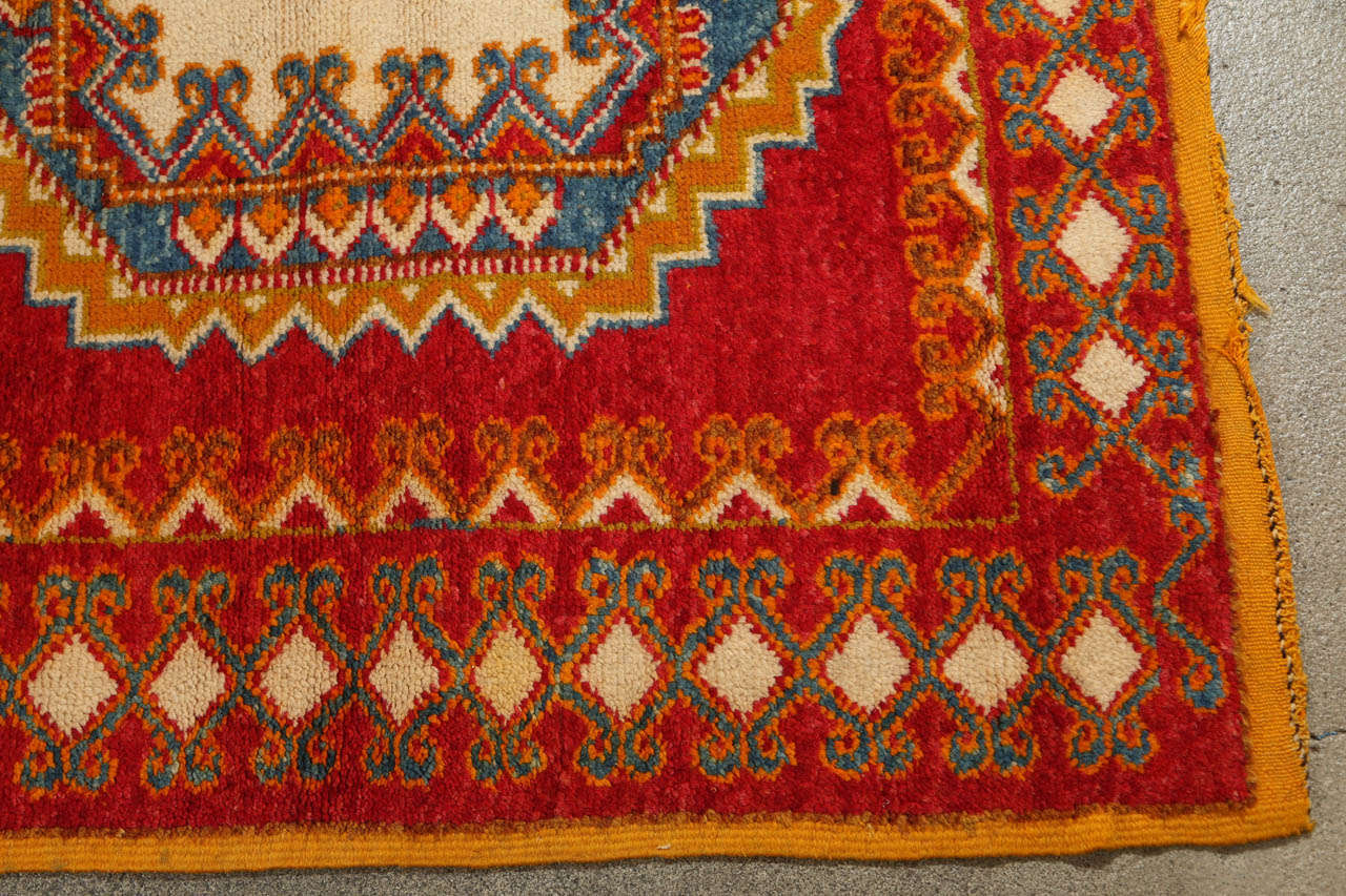 Wool 1960s Vintage Moroccan Orange Berber Rug For Sale
