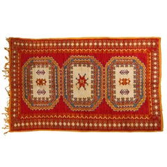 Vintage Moroccan Orange Tribal Rug