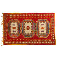 Vintage Moroccan Orange Tribal Rug 7