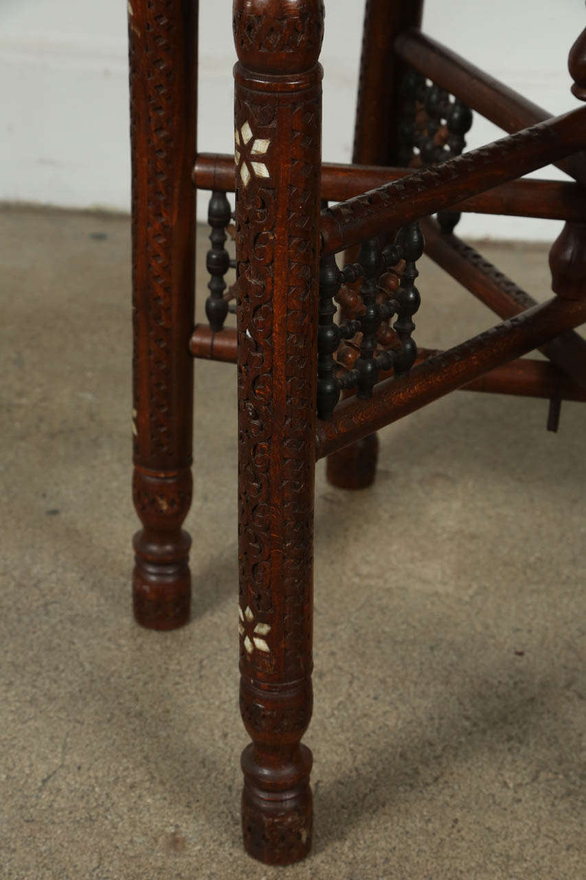 19th Century Persian Mameluke Style Brass Tray Table