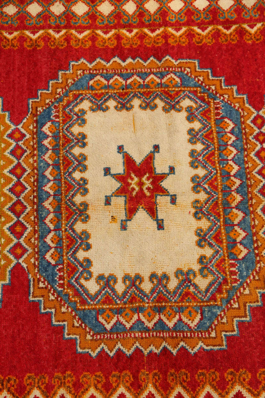 Vintage Moroccan Orange Tribal Rug For Sale at 1stDibs