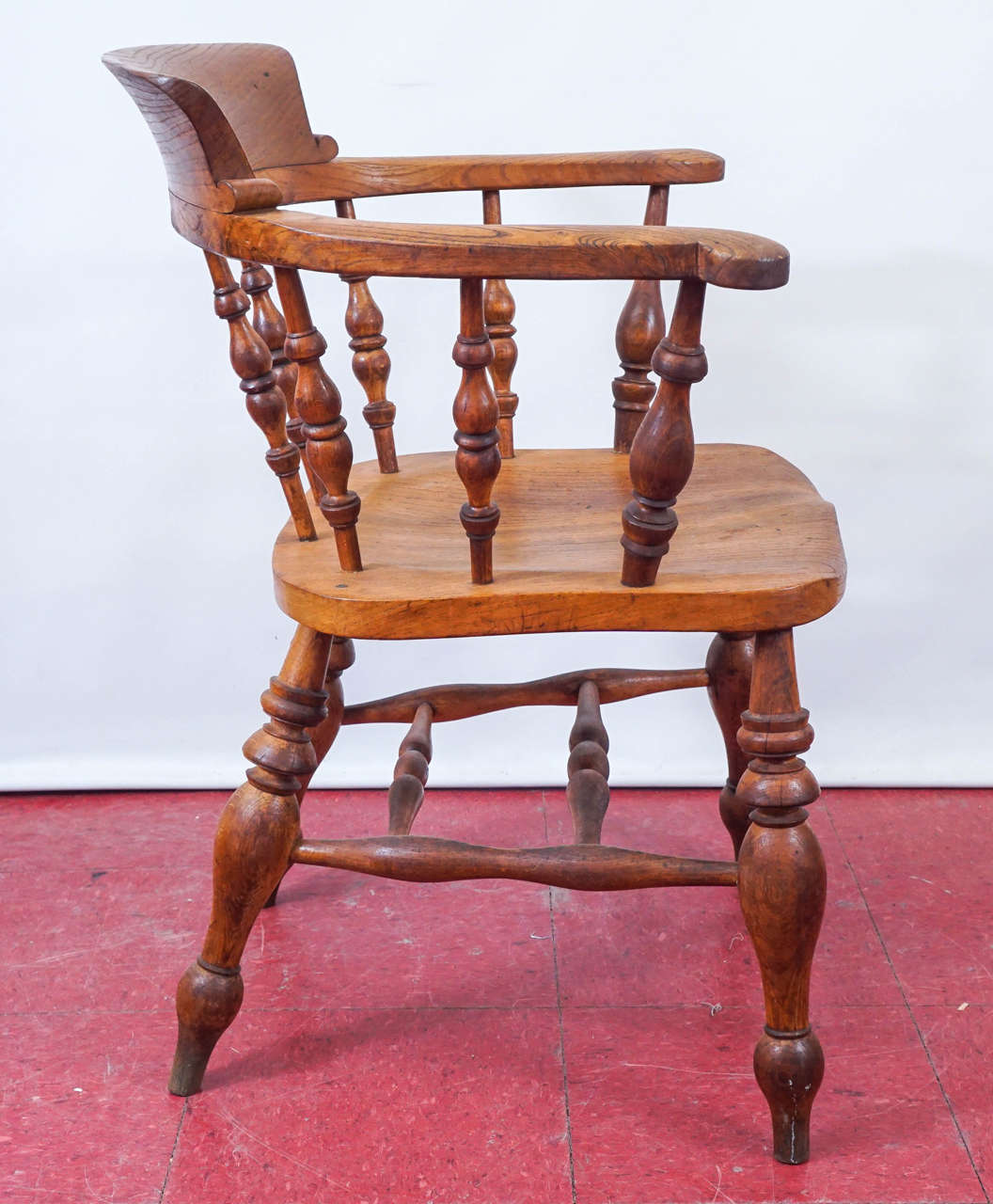 Carved Set of Eight English Captain's Chairs