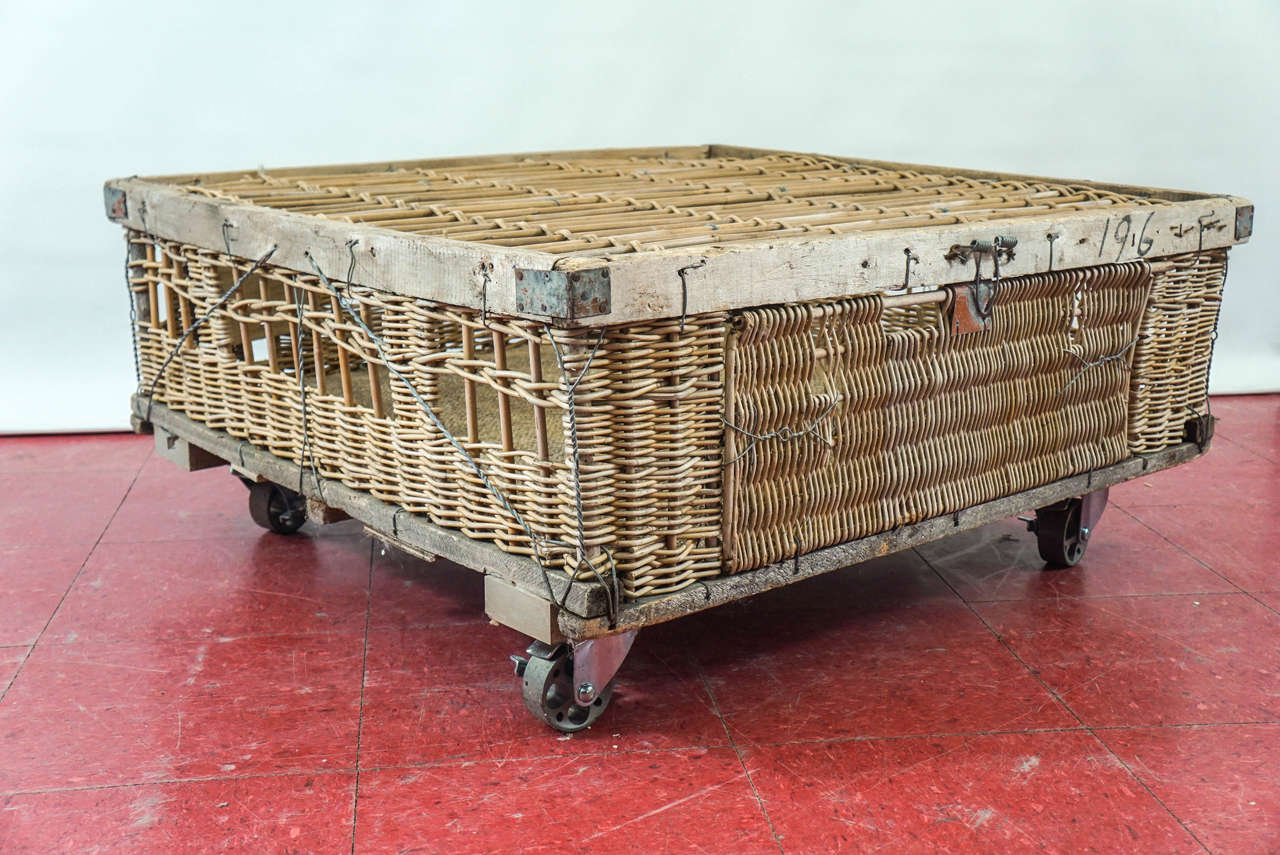 French Pigeon Cage Coffee Table on Wheels at 1stdibs