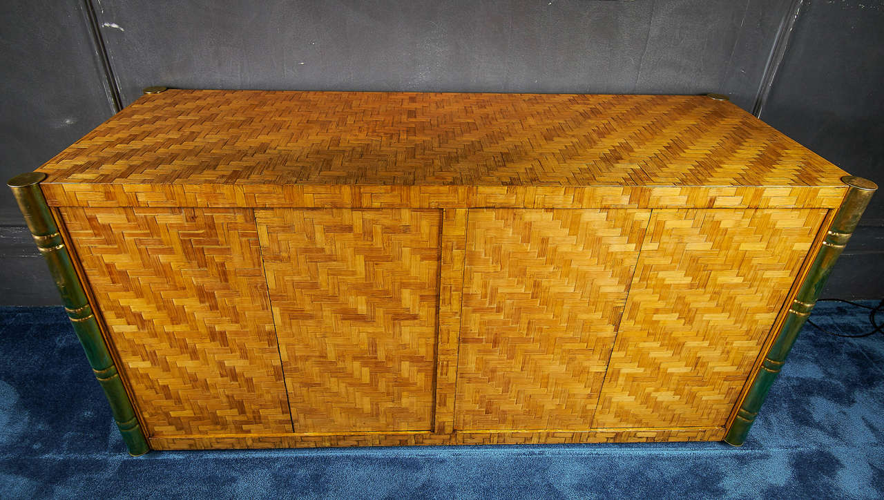 Bamboo 1970s Italian Sideboard