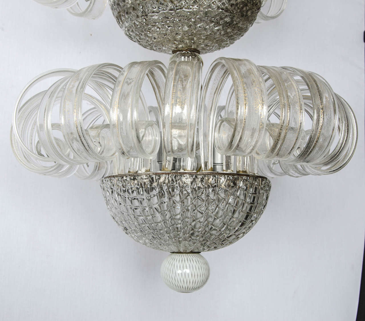 Italian Exceptional Two-Tier Chandelier by Venini