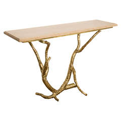 Gilt Brass Console by Jacques Duval-Brasseur, 1970s 11