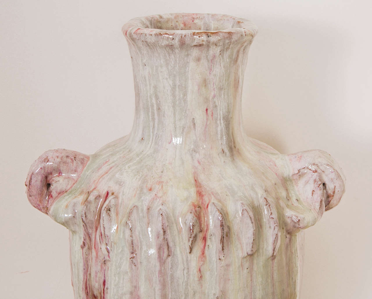 Large Glazed Terracotta Vase, circa 1950 by Alice Colonieu In Good Condition In Paris, FR
