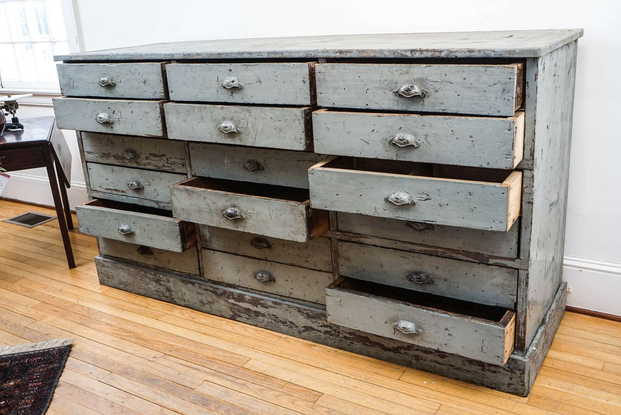 Early 20th Century 18-Drawer French Multi Dresser Base