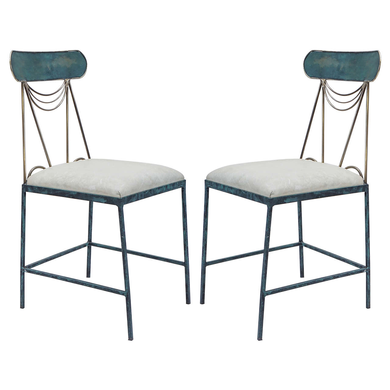 Pair of Mario Villa Bronze Side Chairs