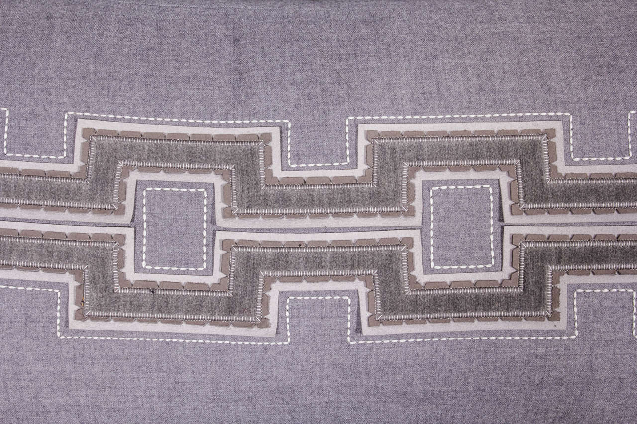 Contemporary Phillipe Hurel Sofa, 'Lila' and Custom Applique Pillows