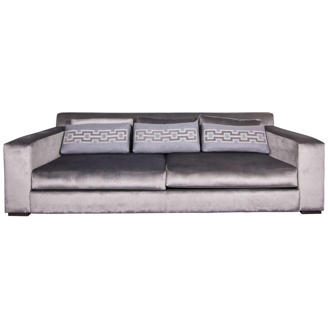 Phillipe Hurel Sofa, 'Lila' and Custom Applique Pillows