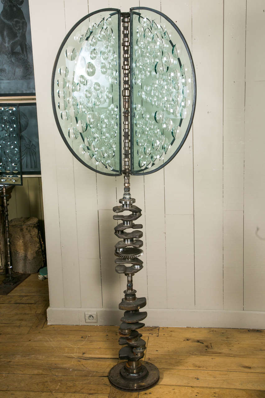 Huge Majiscope with Four Semi-Circle Glass Panels Engraved with Disks, 1994