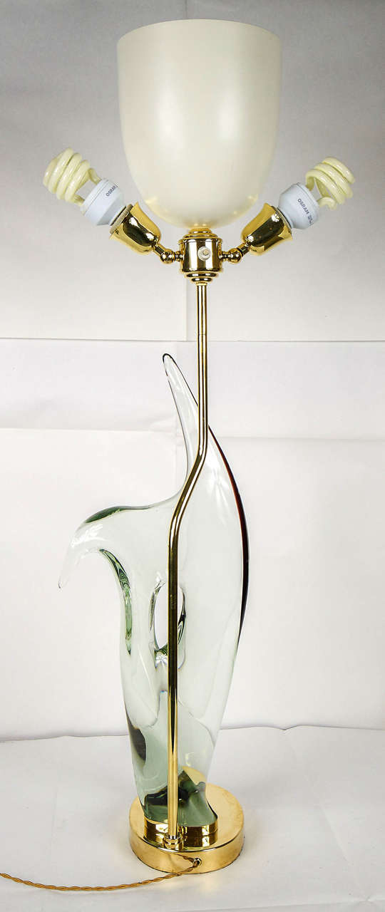 Impressive Italian 1950s Murano Glass Informal Pair of Lamps 1