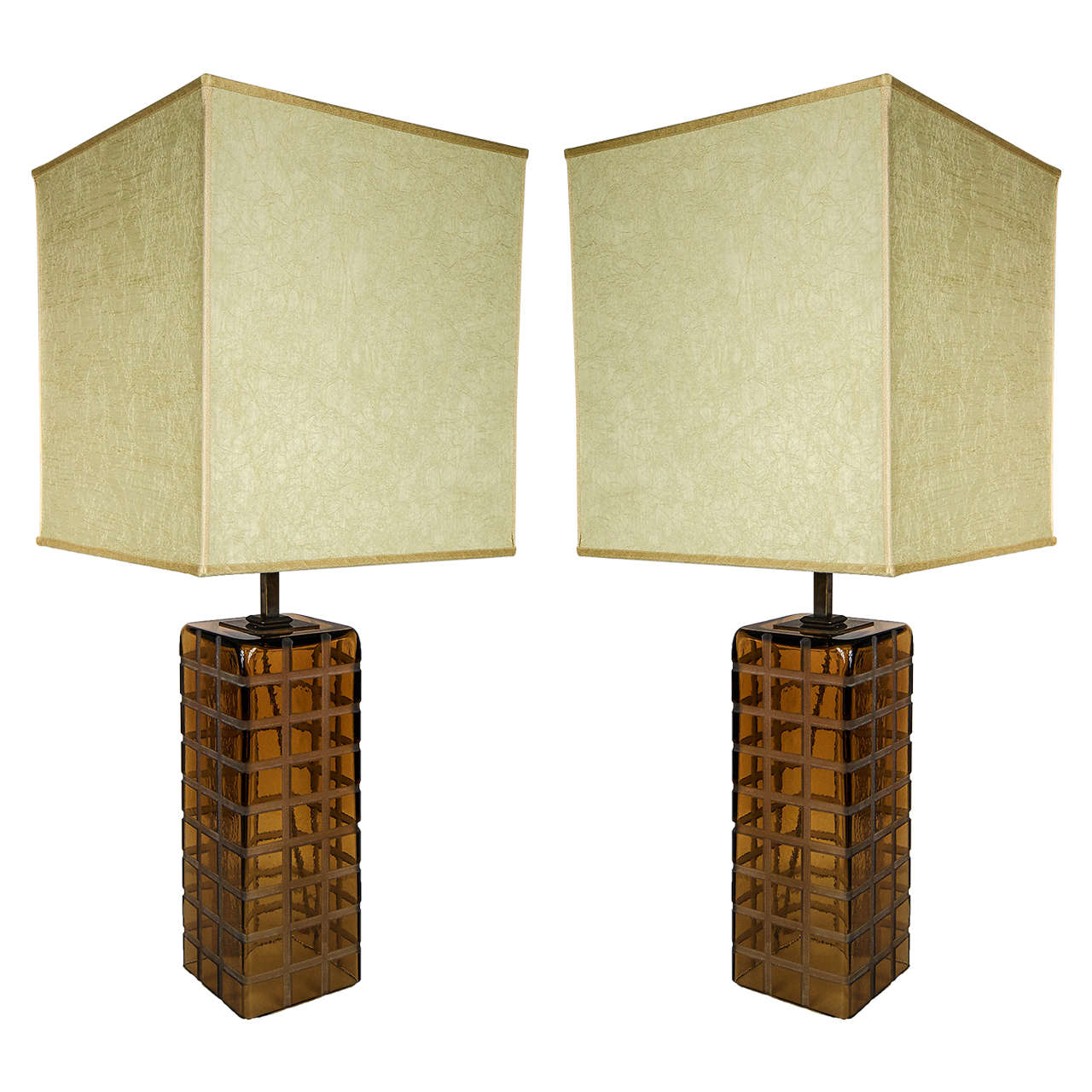 Pair of Stylish Italian 1970s Murano Table Lamps