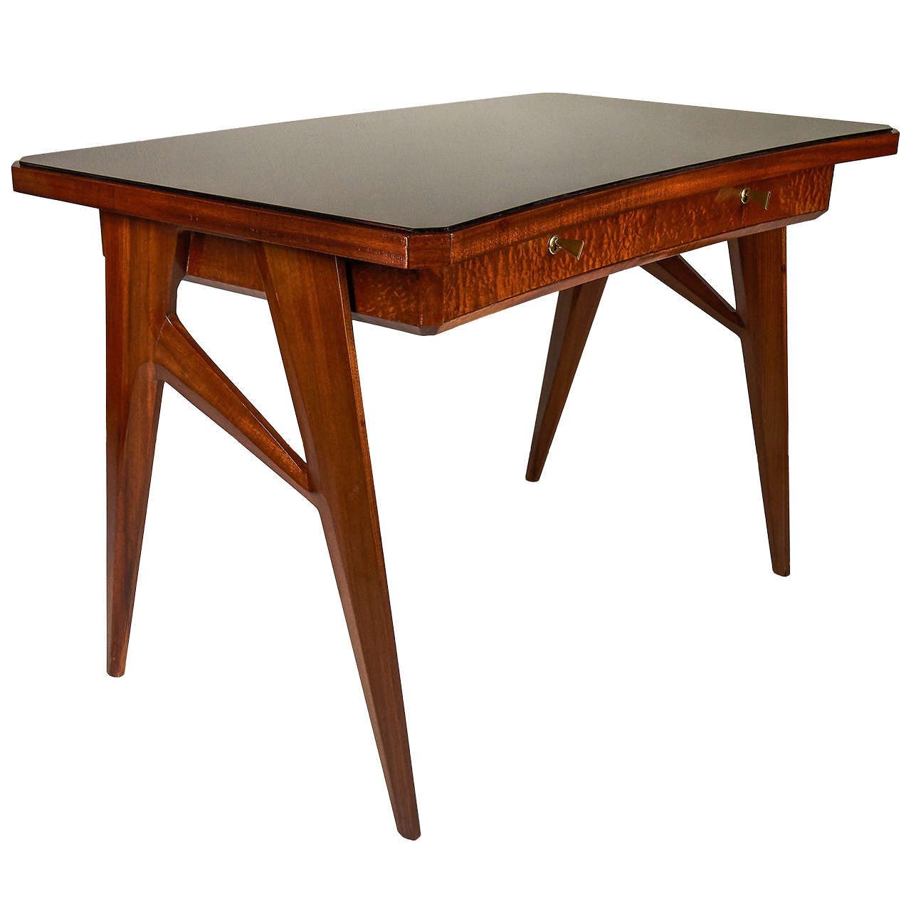 Elegant Italian 1950s Curved Writing Desk by Dassi at 1stDibs