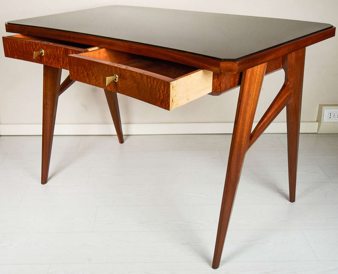 Elegant Italian 1950s Curved Writing Desk by Dassi at 1stDibs elegant