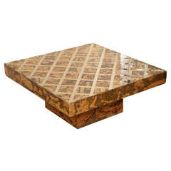 A Square American Coffee Table with Cork