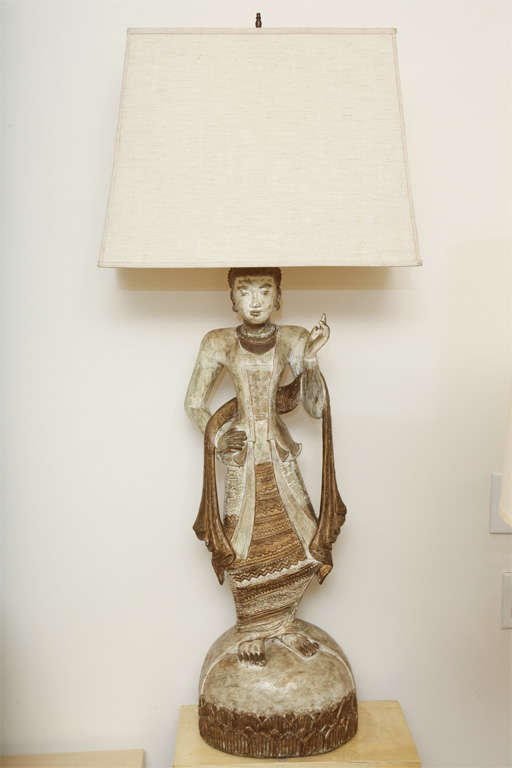 Asian Goddess lamp by James Mont, c.1950