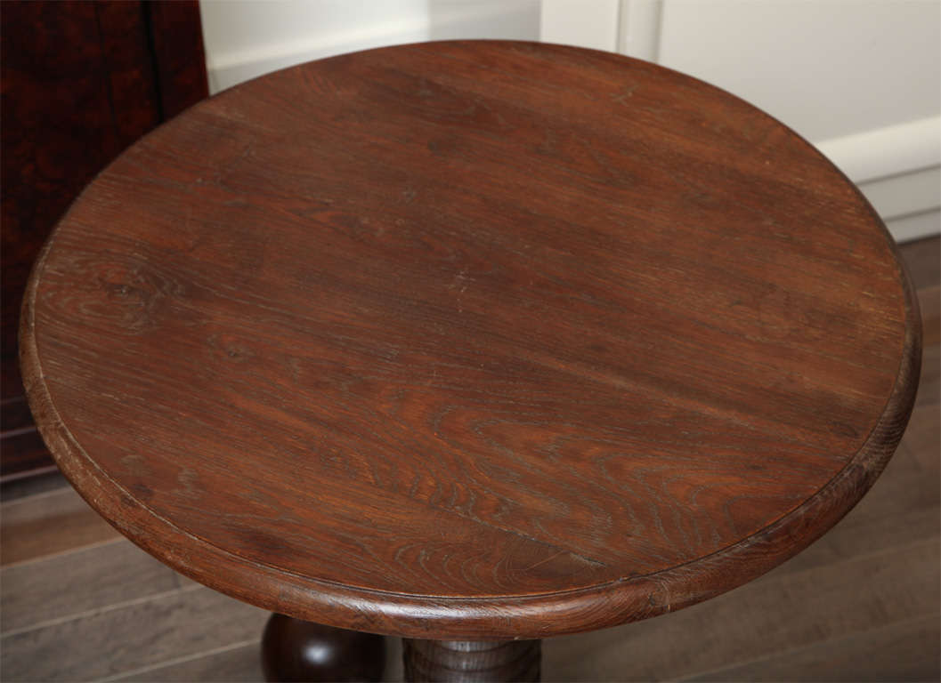 French oak table with triple ball base, c. 1940 1
