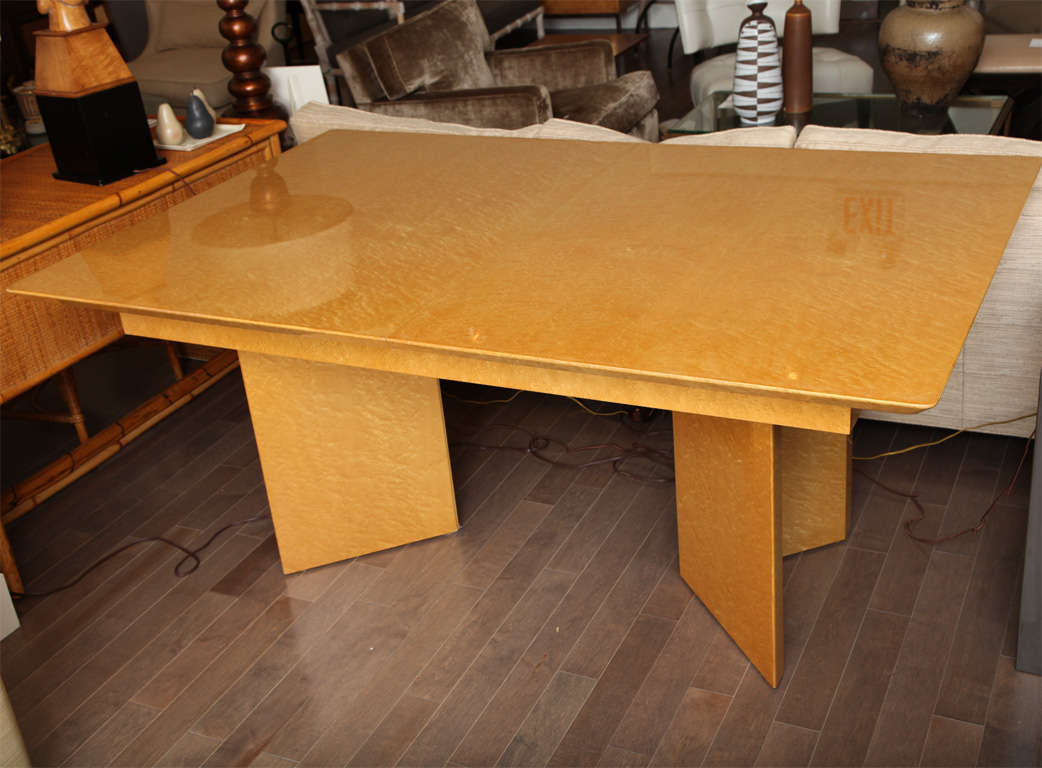 American Lacquered Burl Dining Table, circa 1970 For Sale