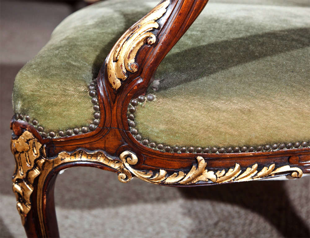 Pair of Walnut Carved Armchairs 2