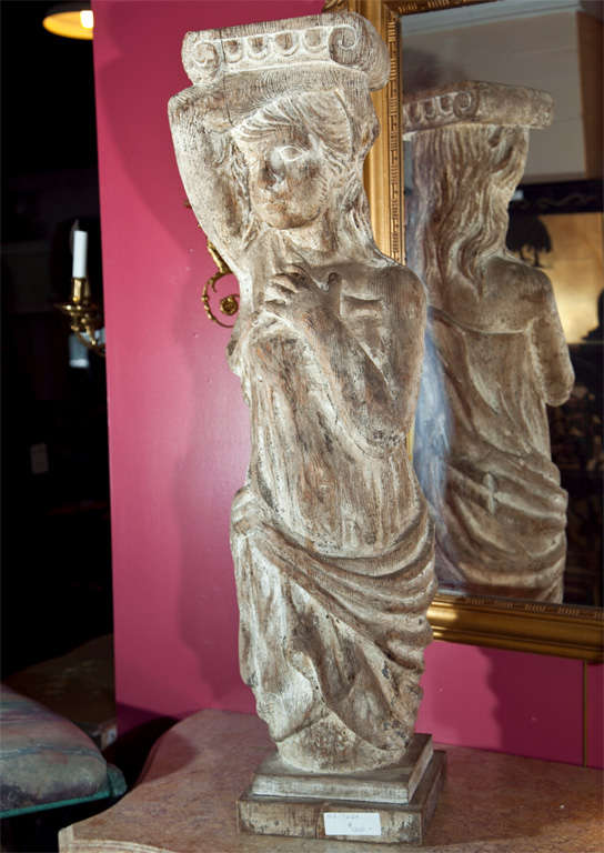 Carved Solid Wood Figure or Pedestal