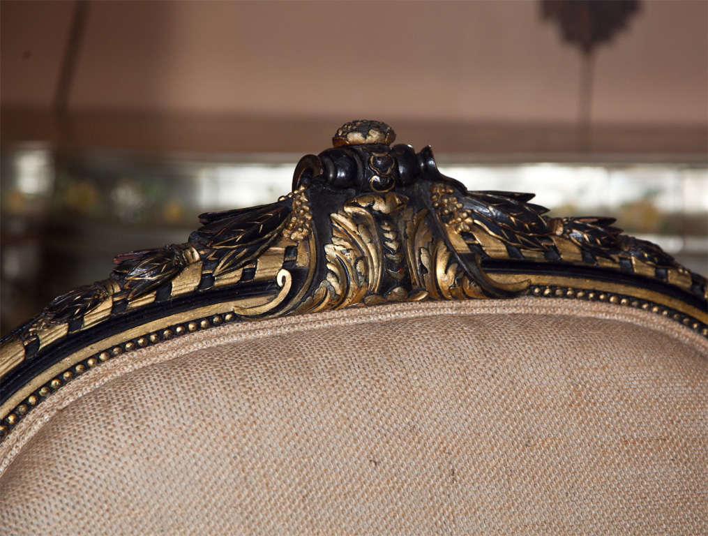 American French Louis XVI Style Ebonized Armchair by Jansen