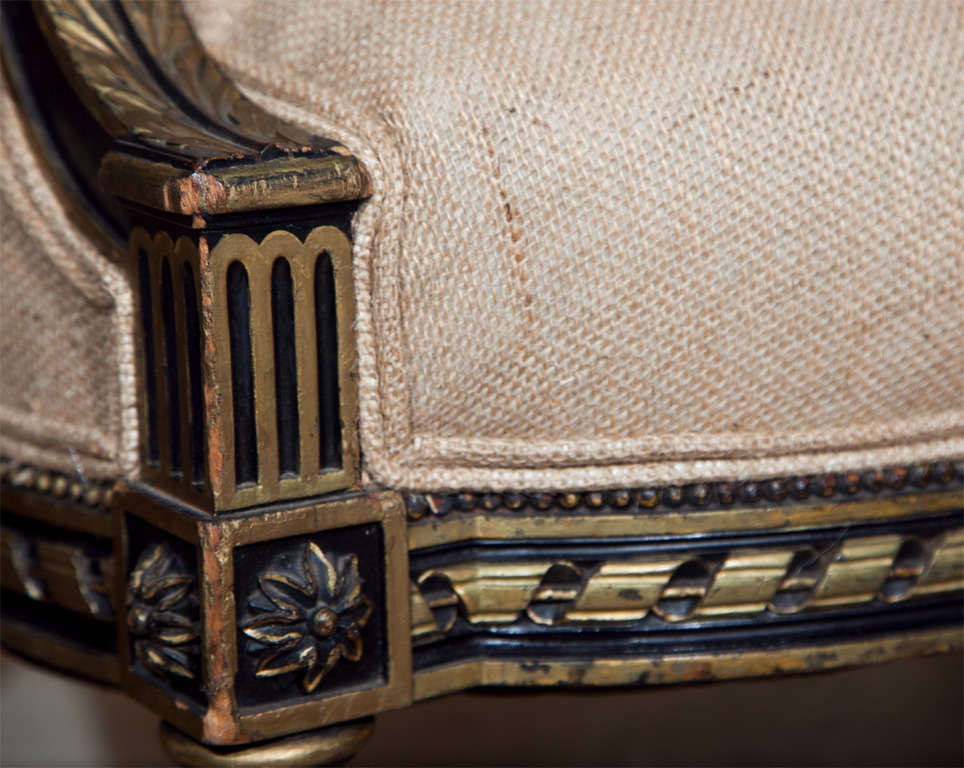 Mid-20th Century French Louis XVI Style Ebonized Armchair by Jansen
