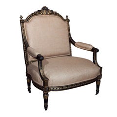 French Louis XVI Style Ebonized Armchair by Jansen