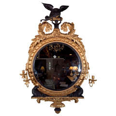 Federal Style Gilt-Frame Convex Mirror