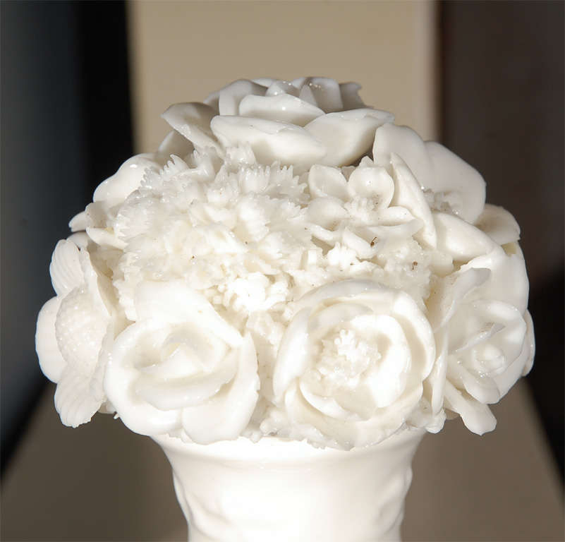 Four Exquisite Milk Glass/Opaline Candlesticks